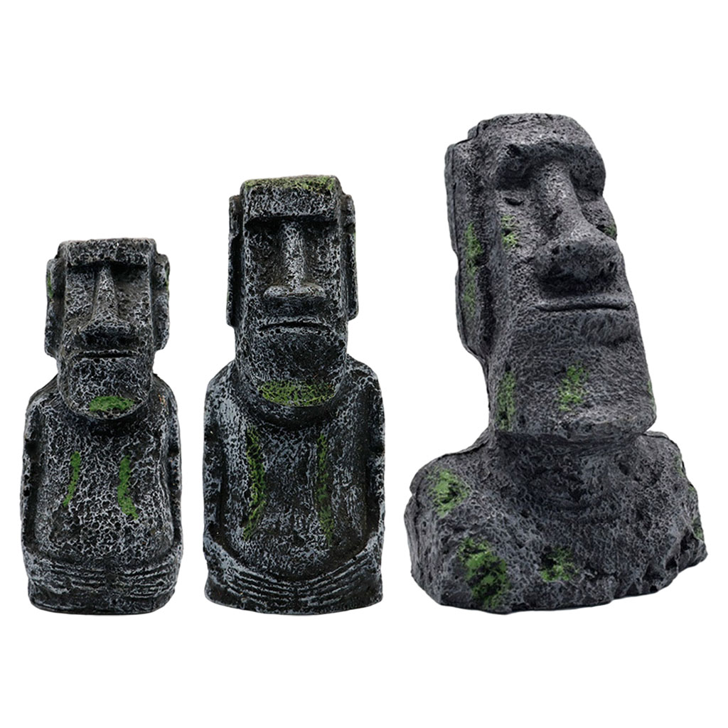Aquarium Fish Pot - Aquarium Moai Statues Easter Island Head