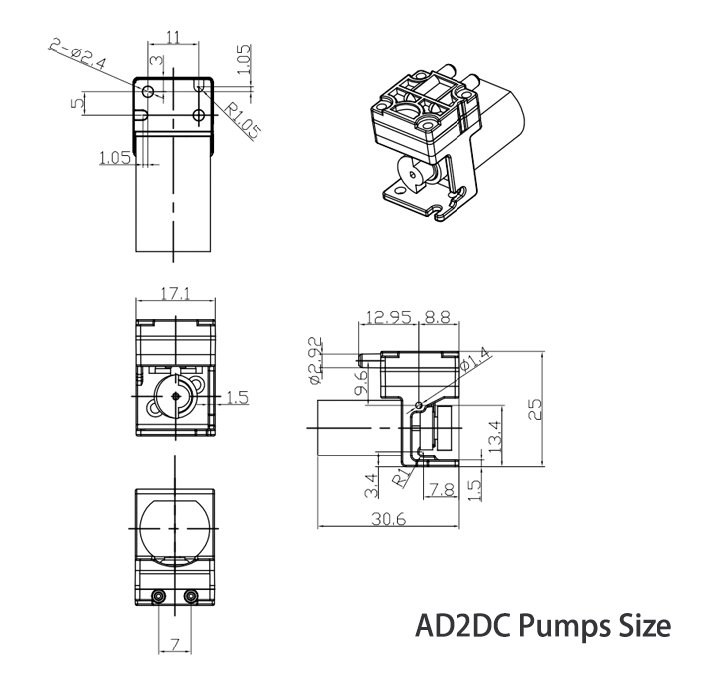 Air Pump Silent - 5V DC Brush Motor Mini Pump
