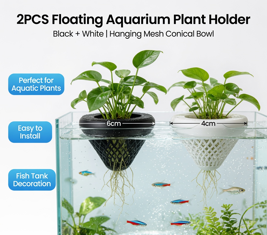 2PCS Floating Aquarium Plant H - огляд і ціна Aquarium Fish Pot